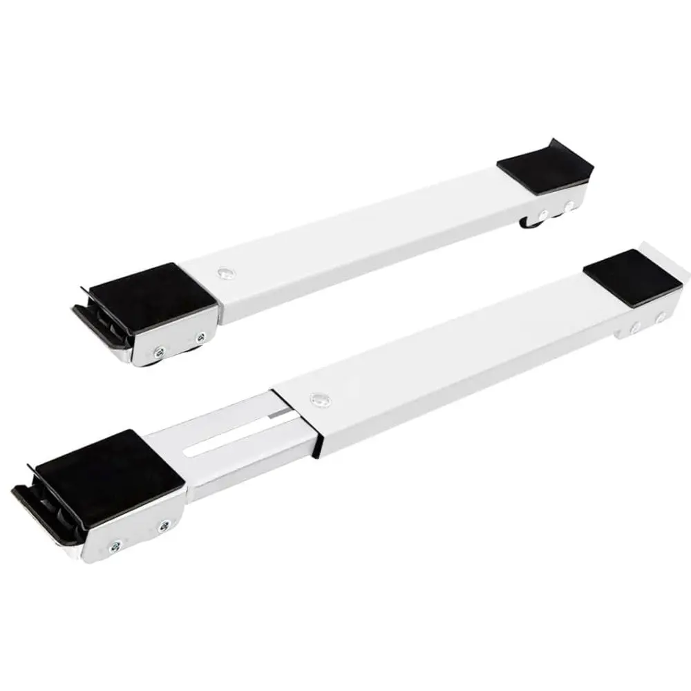 Base Suporte com Rodinhas Ajustável para Geladeira, Fogão e Máquina de Lavar Suporte Elevado Até 200 kg (Branco)