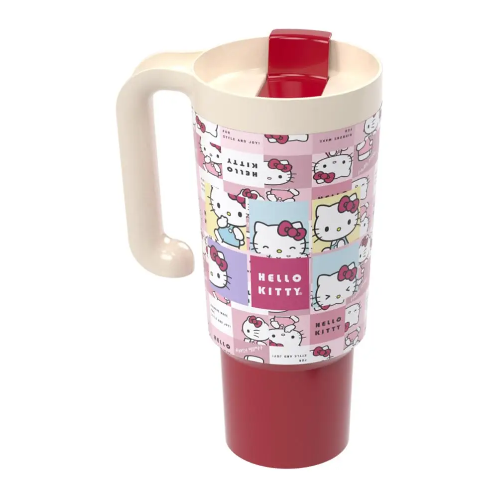 Plasútil Caneca de Plástico Tumbler Hello Kitty com Tampa 650ml | Decorada