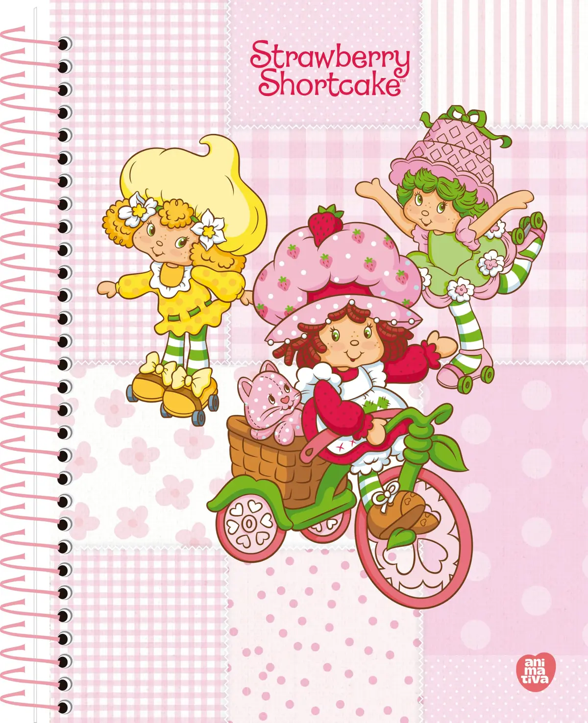 Caderno Colegial Animativa, 1 matéria, 80 folhas, Capa dura, Moranguinho A