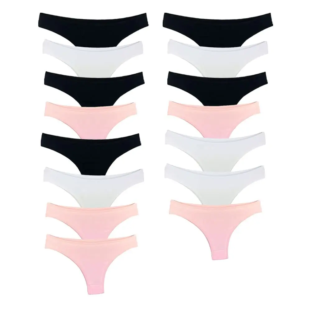 Kit 15 Calcinhas Fio Dental Algodão Básica Lisa Lingerie