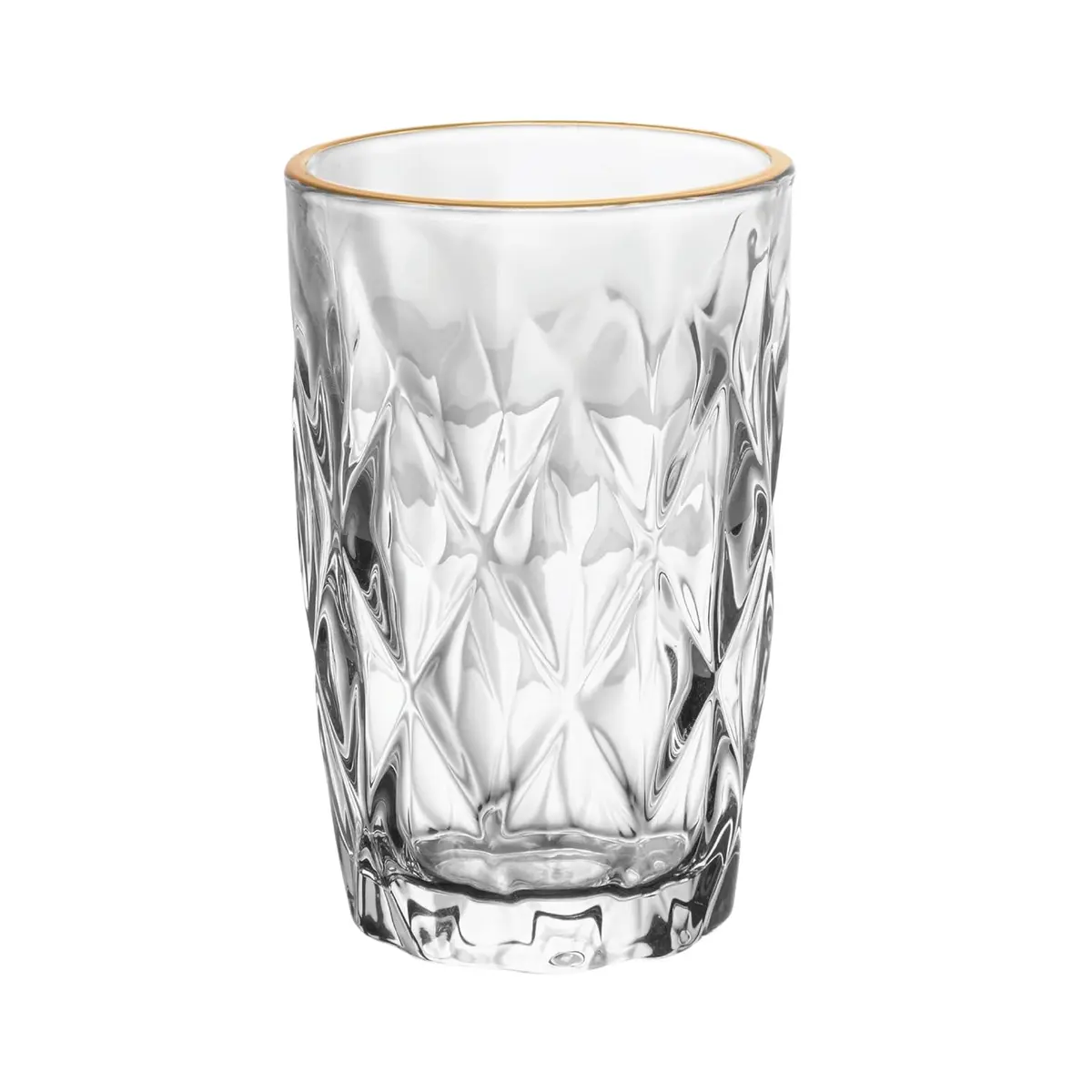 LYOR - Copo Alto com Fio de Ouro Diamond 390ml Vidro