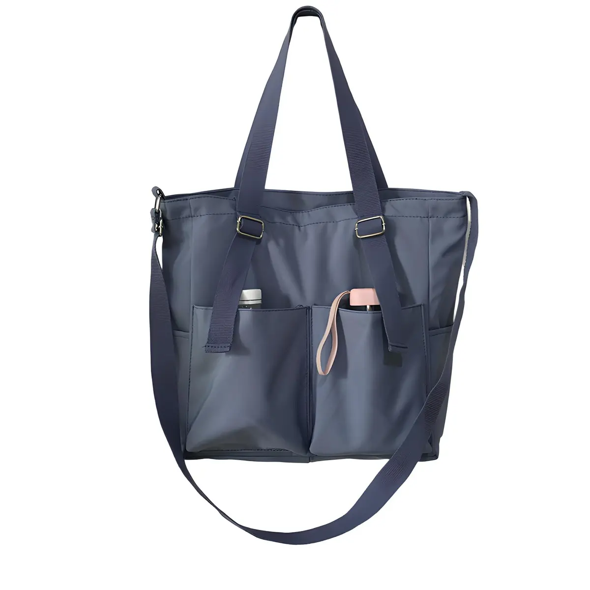 Bolsa Transversal Feminina Grande de Ombro em Tecido de Lona Casual Estilo Carteiro, Bolsa de Lado Feminina para Trabalho, Passeios e Uso Diário