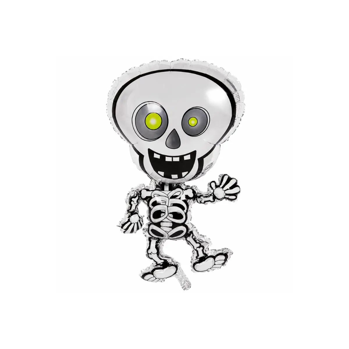 Kit 2 Balões Metalizados Halloween Esqueleto Corpo 75 cm para Festa | Composição em dupla para painéis, entradas e cenários fotográficos
