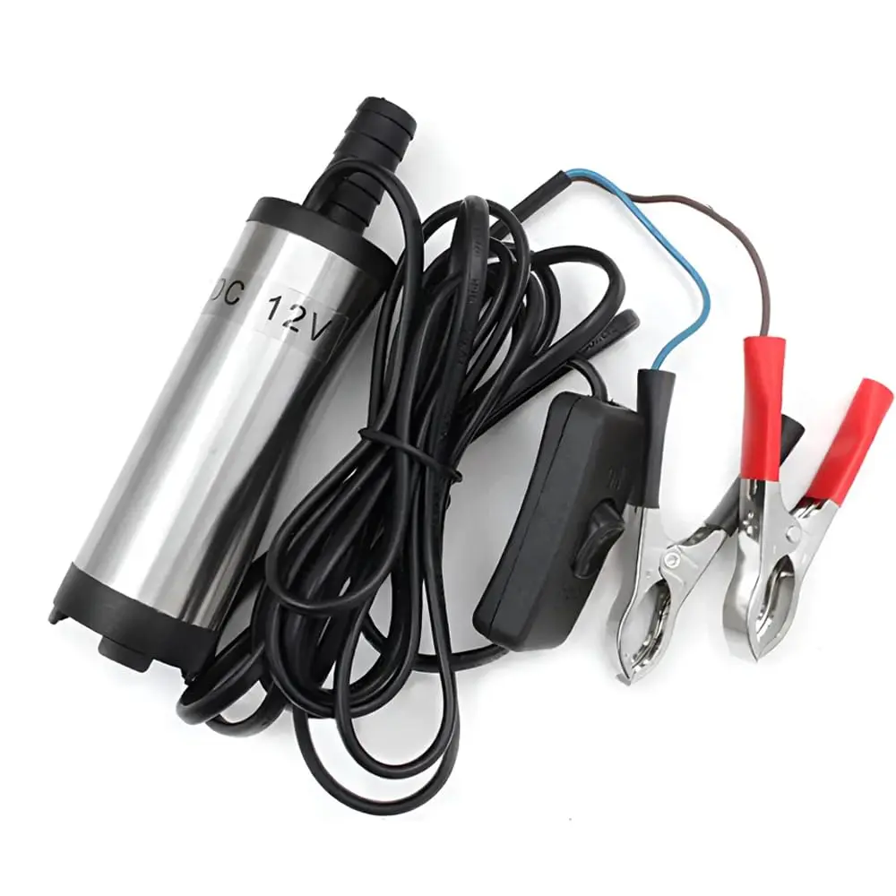 Bomba 12V 18W para Diesel e Água com Cabos e Conectores | 12L/min, Aço inoxidável