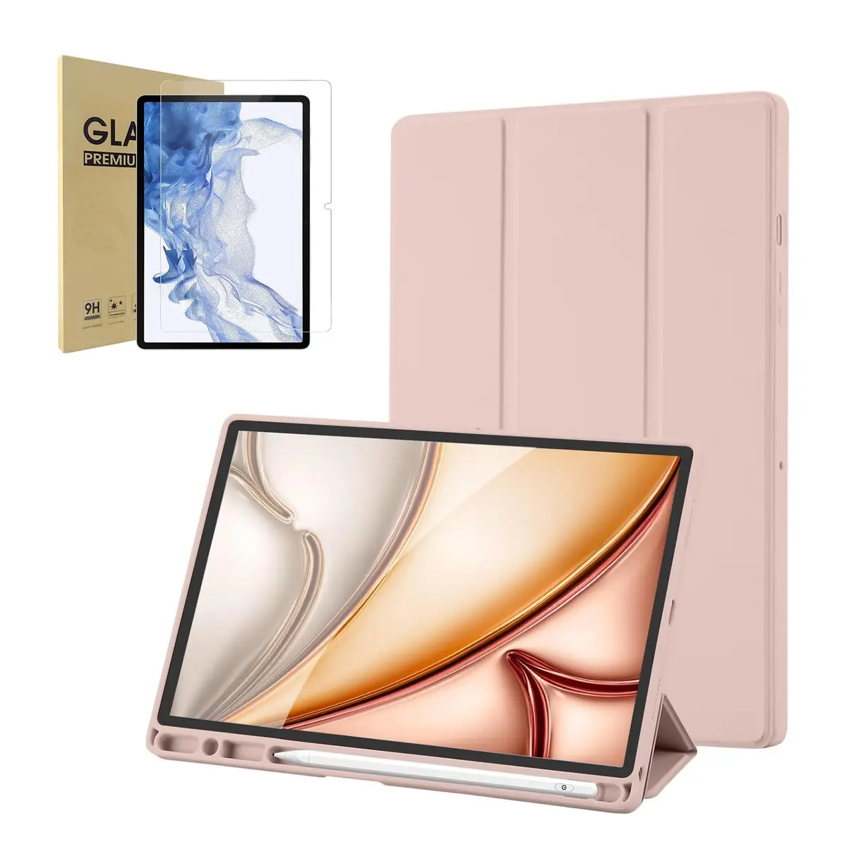 Capa para Samsung Galaxy Tab A11 8.7" 2025/2023 Com Suporte Para Caneta Touch, Auto Wake/Sleep Smart Tablet, Anti Impacto, Leve e Resistente (Rosa)