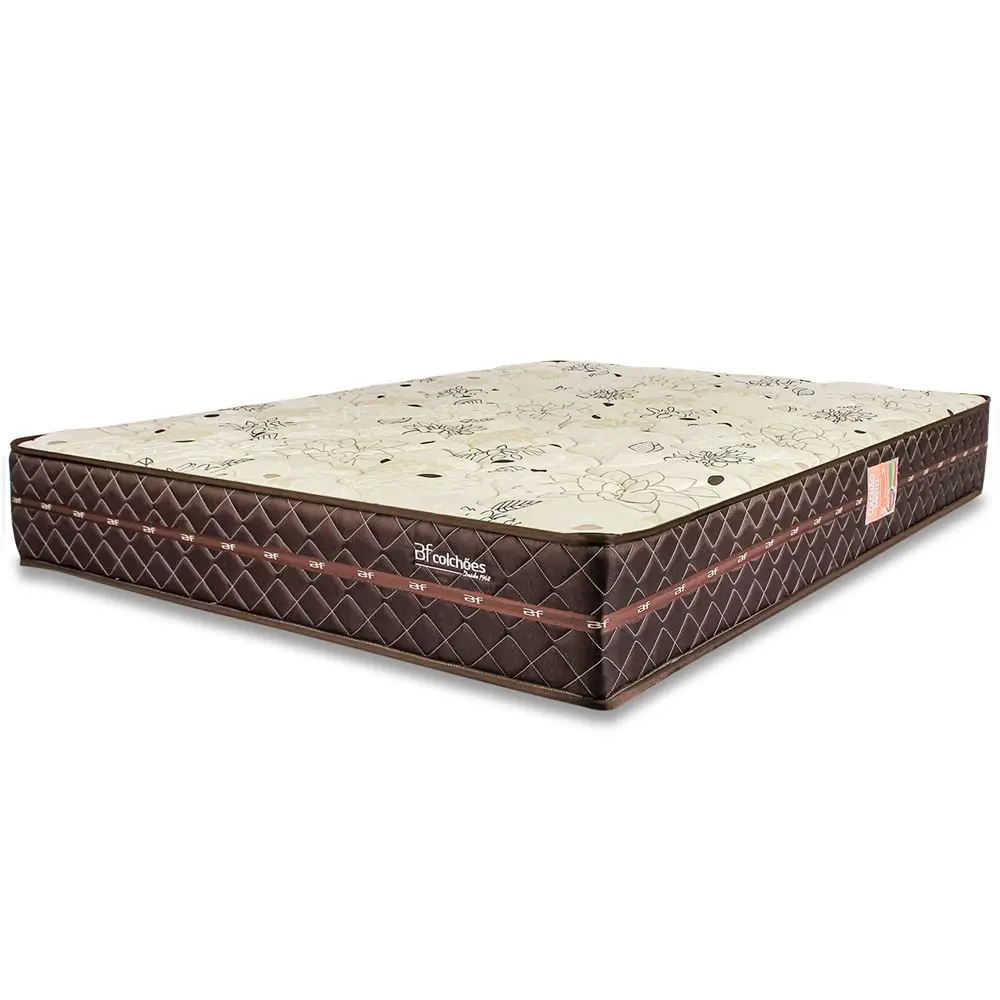 Colchão Casal Firme Espuma D33 Antialérgico Certificado Bege 138x188x24cm - BF Colchoes