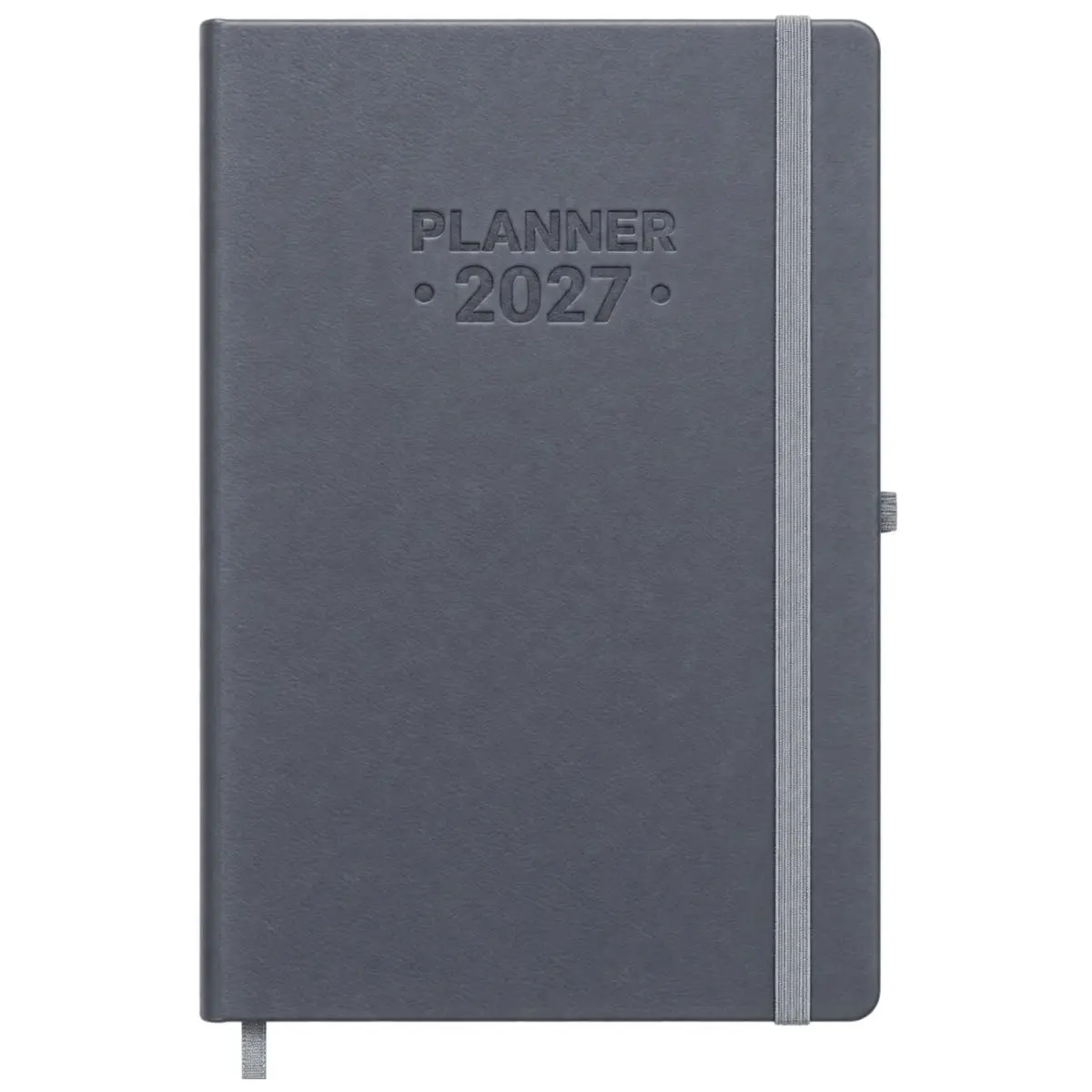 Planner Agenda Semanal A5 Executivo Couro Sintético (Cinza) | Capa dura couro premium