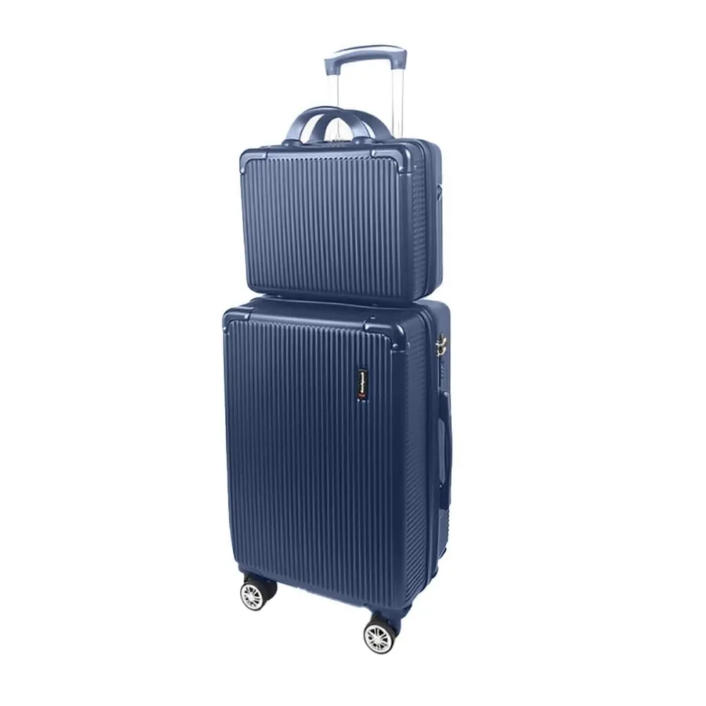 Mala de Bordo 10kg com Frasqueira Bagagem de Mão Expansivel Aprovada ANAC com 4 Rodas duplas 360° Cadeado AntiFurto TSA Mala de Viagem Alça Lateral com Divisória, Leve Resistente (Azul)