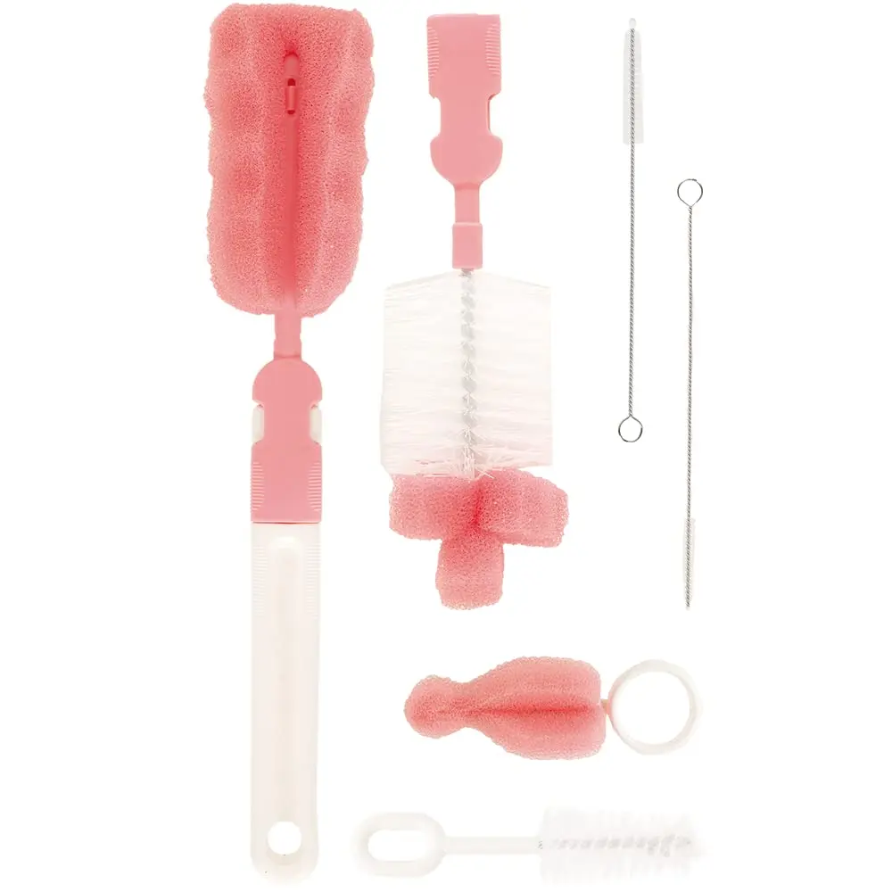 Kit de Escovas para Mamadeiras e Canudos Buba, Rosa