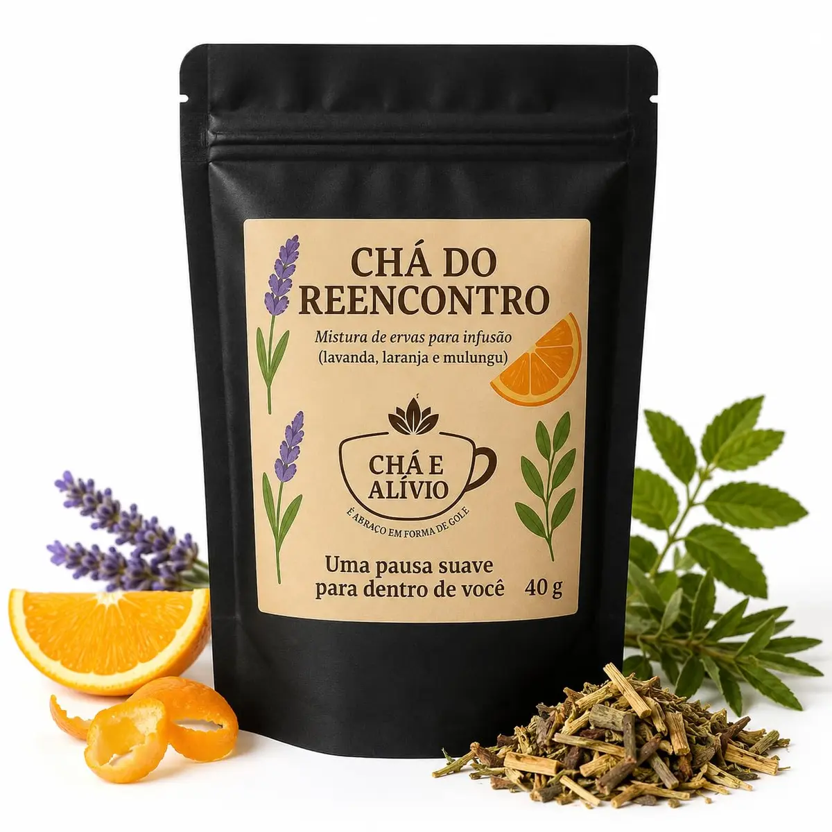 Chá para Tristeza e Emoções – Mistura com Mulungu, Lavanda e Casca de Laranja