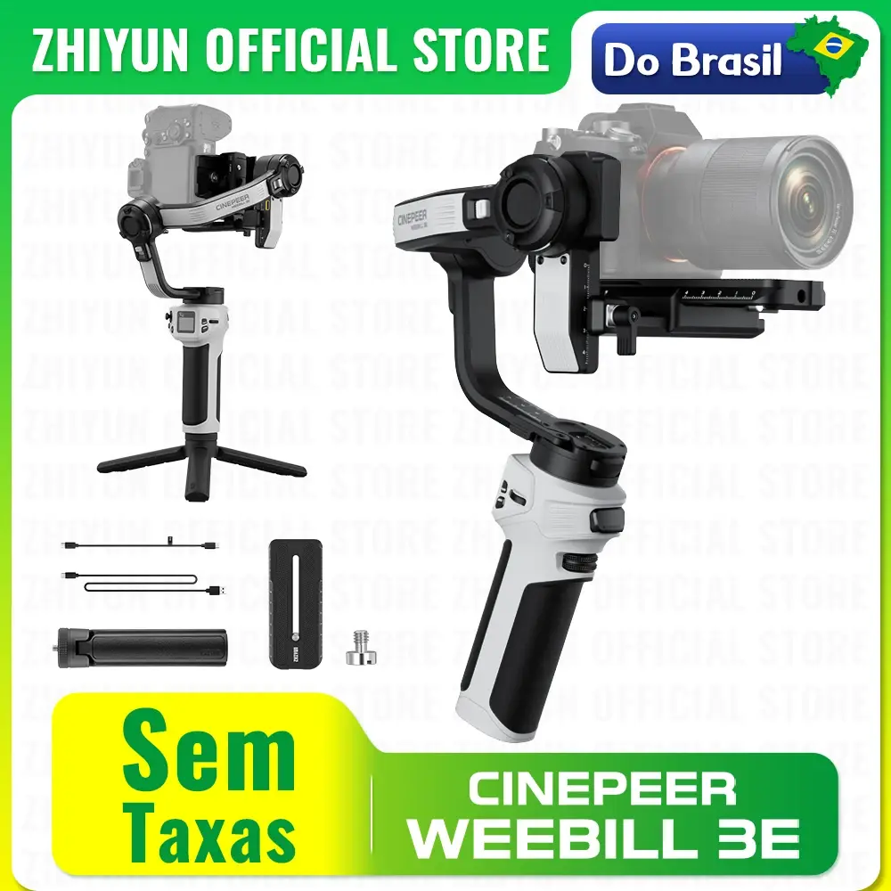 Estabilizador de Câmera Portátil ZHIYUN Oficial CINEPEER WEEBILL 3E com Gimbal de 3 Eixos para Câmeras DSLR e Mirrorless para Canon/Nikon/Sony