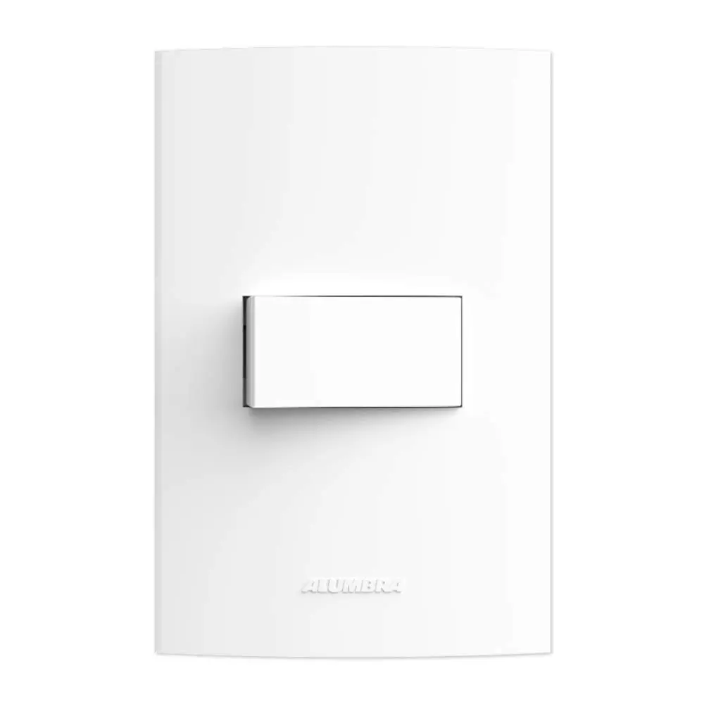 Conjunto Interruptor Simples Placa 4X2, Alumbra, Inova Pro 85033, Branco - 1
