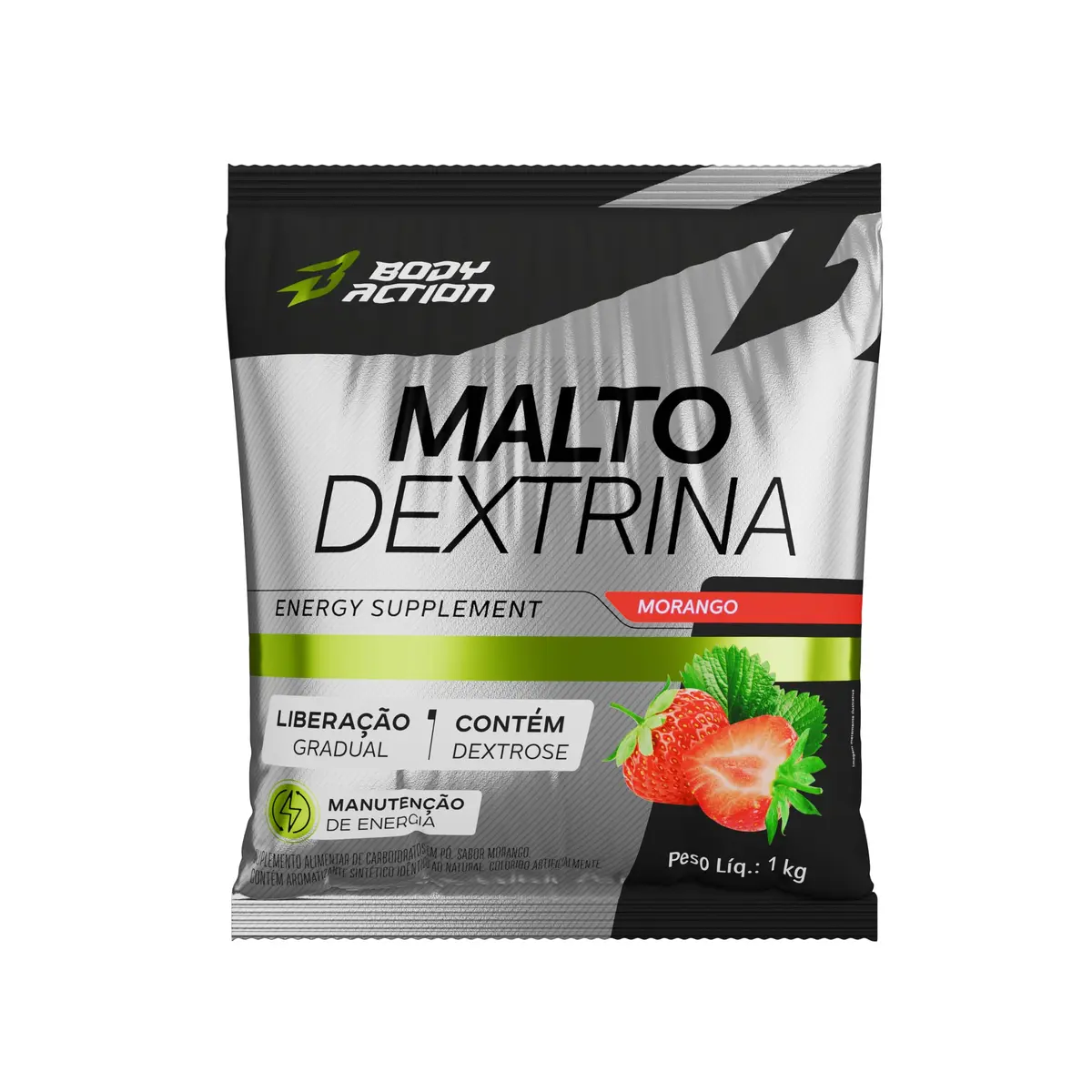 Maltodextrina 1Kg Sabor Morango Bodyaction