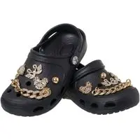 Infantil - Chinelo Babuche Sandália Menina com Enfeite Dourado
