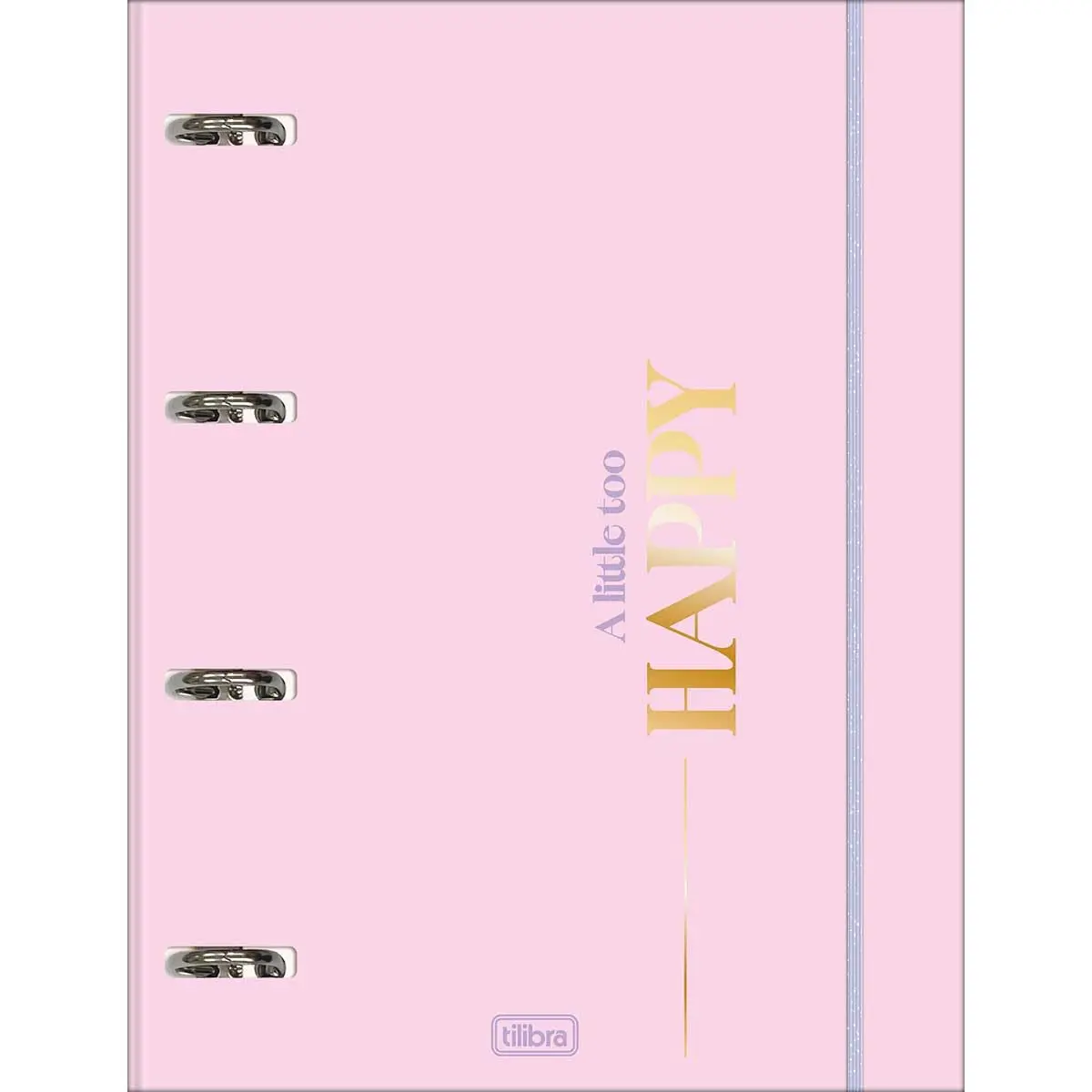 Tilibra - Caderno Argolado Cartonado Universitário com Elástico Happy 48 Folhas - 200mm x 275mm - 1