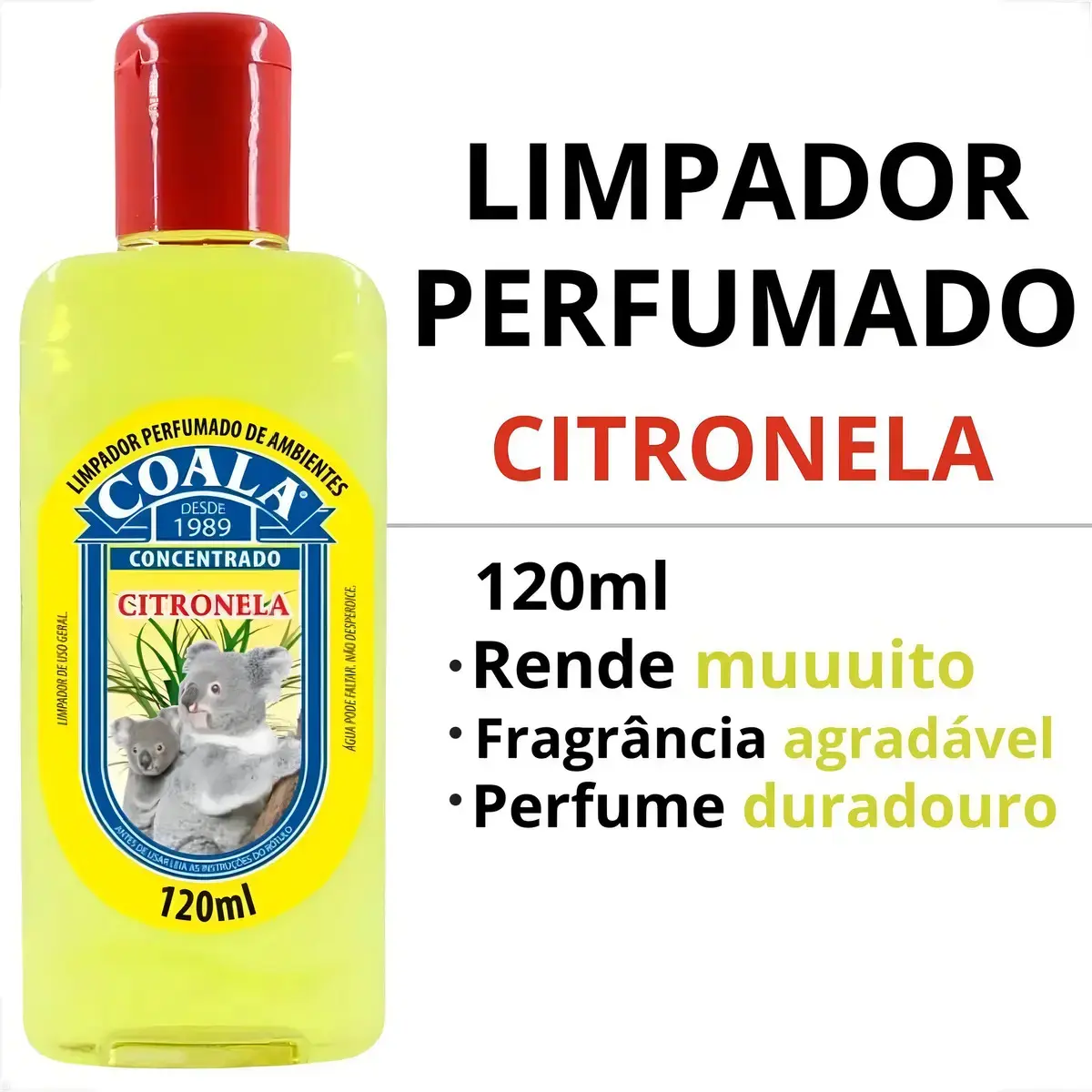 Limpador Perfumado de Ambientes Coala - Citronela - 120 ml thumbnail 3