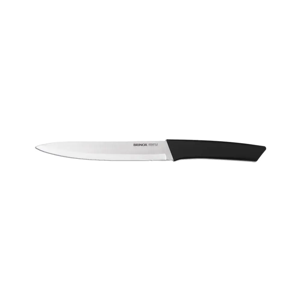 Brinox - Faca para Cozinha 8 Polegadas Aço Inoxidável e Polipropileno Linha Versatile - Preto