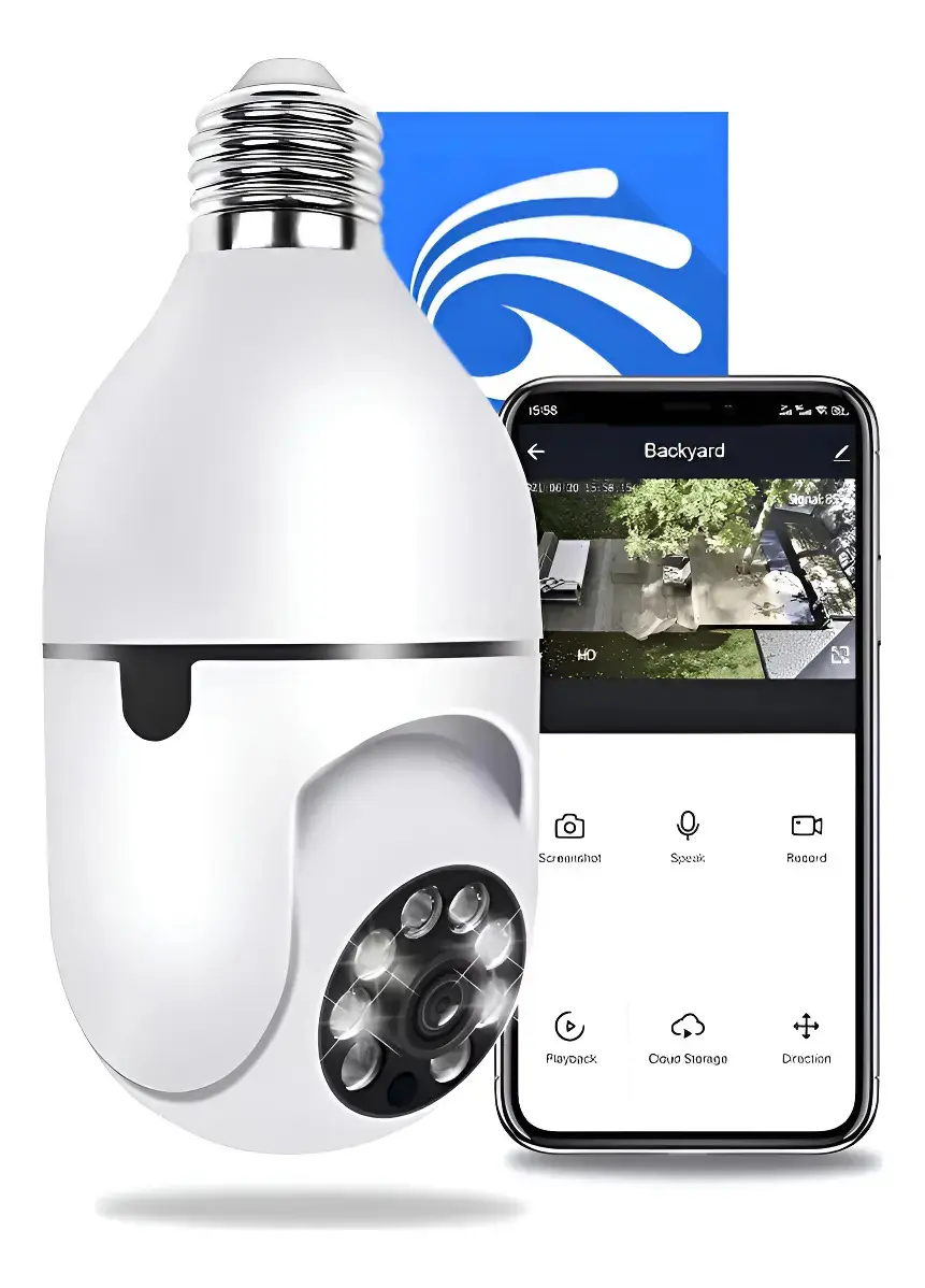 Câmera Lâmpada Wifi Segurança Visão Noturna GotWire Ip44 Interno e Externo App Yoosee