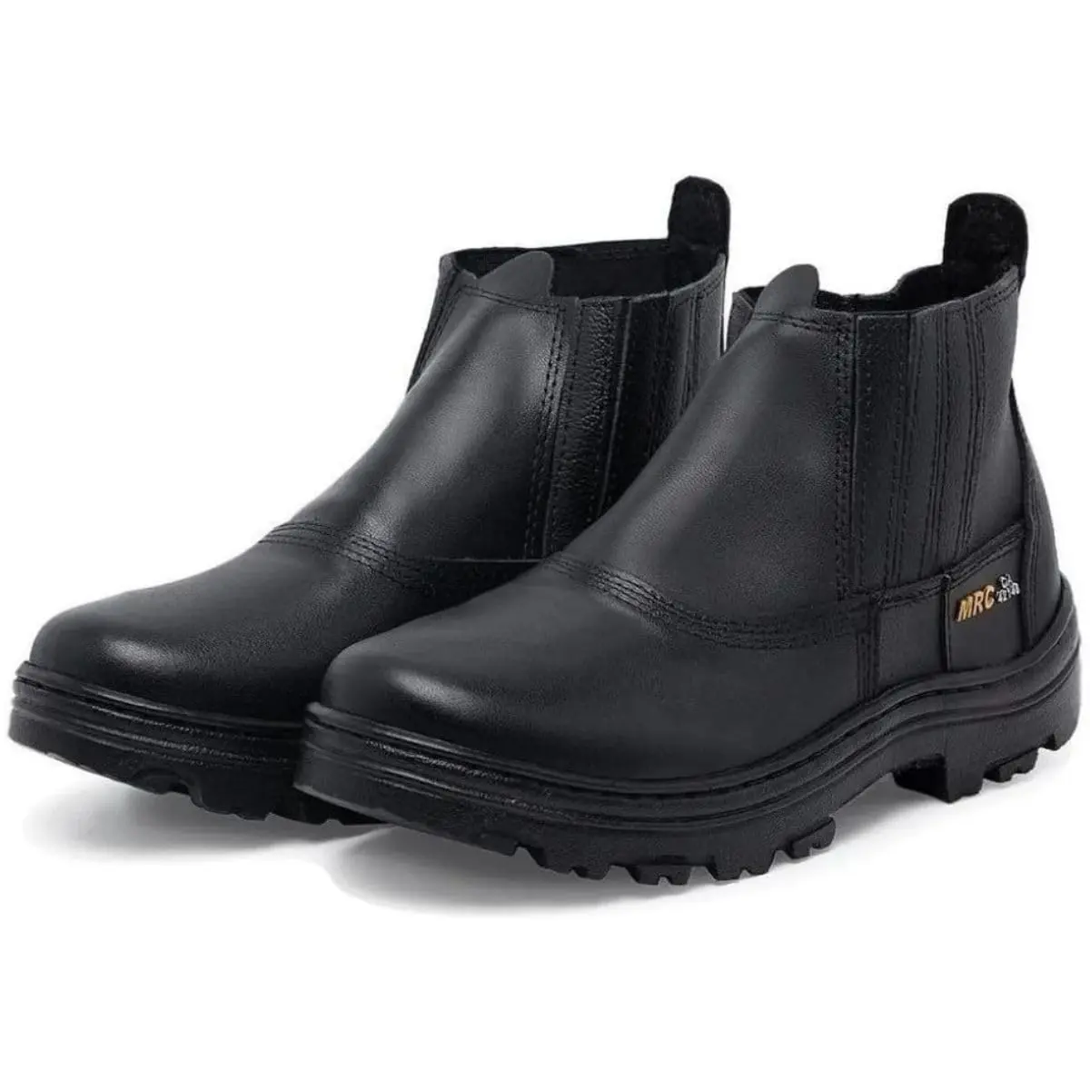 Bota De Segurança Masculino Couro Com Biqueira Elastico