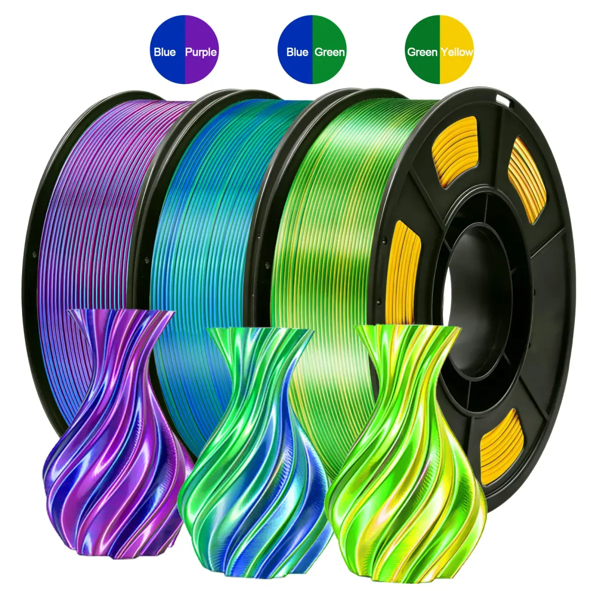Filamento PLA Bicolor para Impressora 3D 1.75mm 250g, Material de Impressão de Alta Precisão para a Maioria das Impressoras 3D FDM