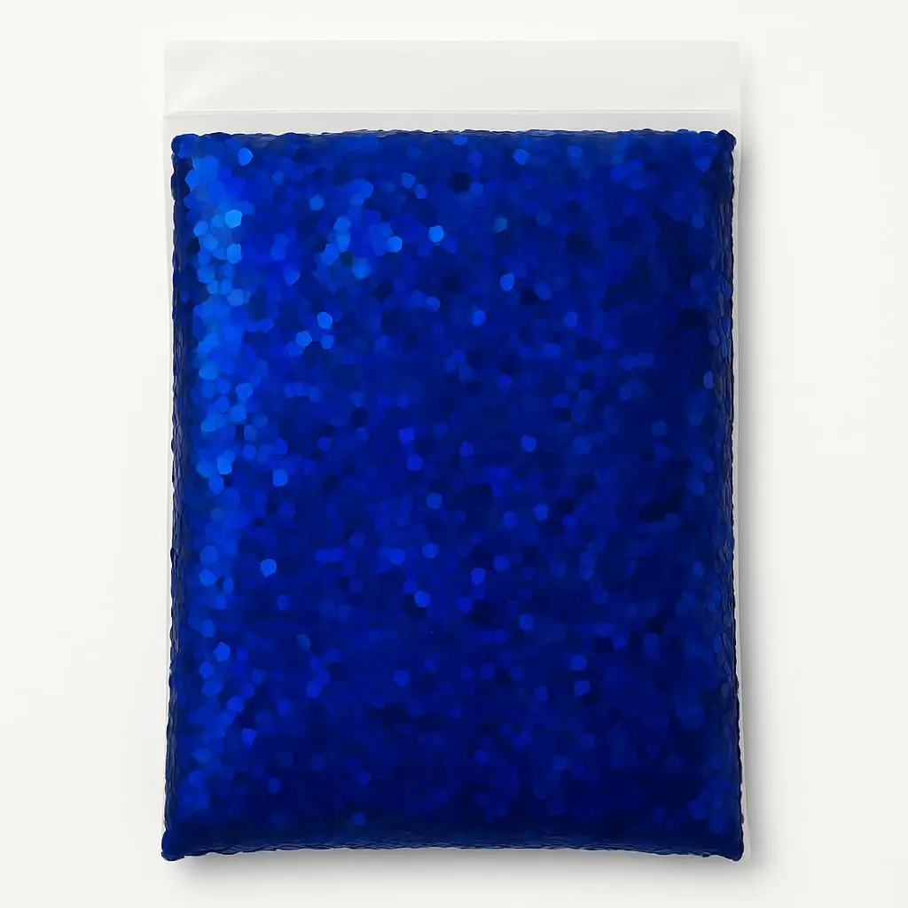 Confete Holográfico Mini 3mm 100g Azul Escuro para Balão Bubble | Fácil de usar em balões bubble, cria efeito flutuante e luminoso