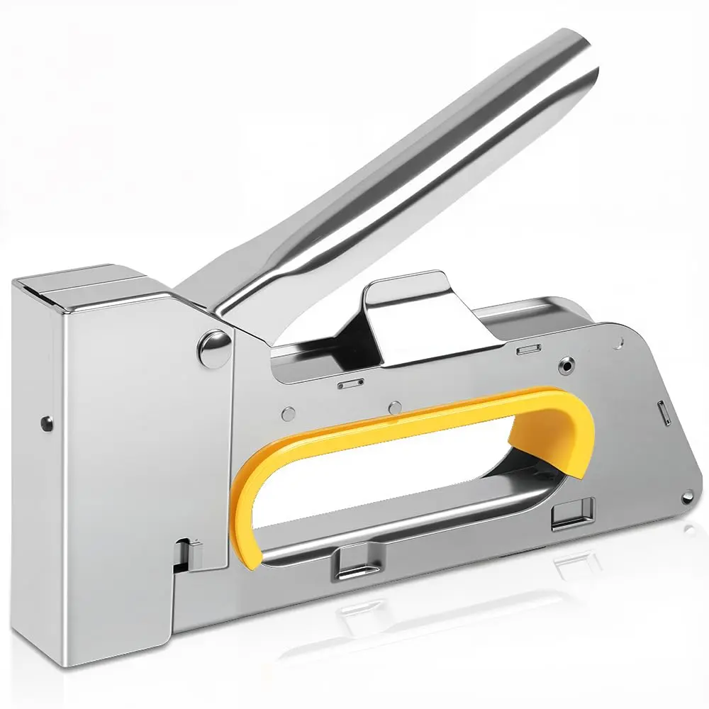 Grampeador de Tapeceiro em Aço P/Madeira Estofado Alta, Grampeador de Madeira, Rapid Pistola de Grampeamento de Fio Fino, Pressão, para Uso com Pregos de Aço 1008F(Este Produto Não Inclui) - 1