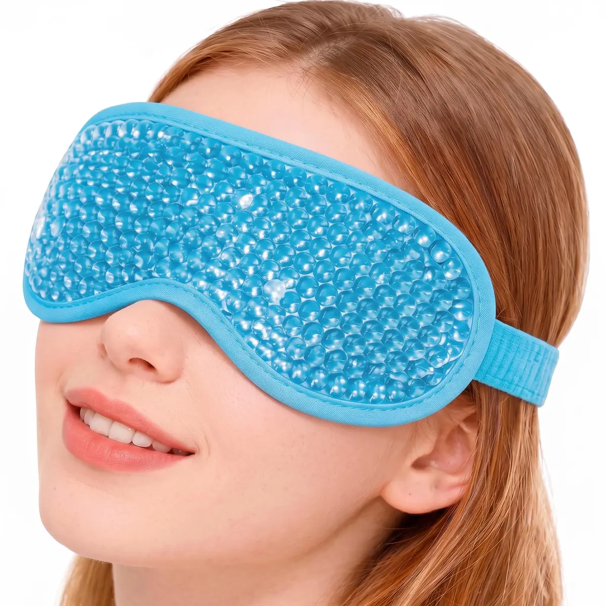 Máscara de Gel Térmica para Olhos Compressa Quente e Fria - Alívio de Olheiras, Enxaqueca e Inchaço (Azul) - 1