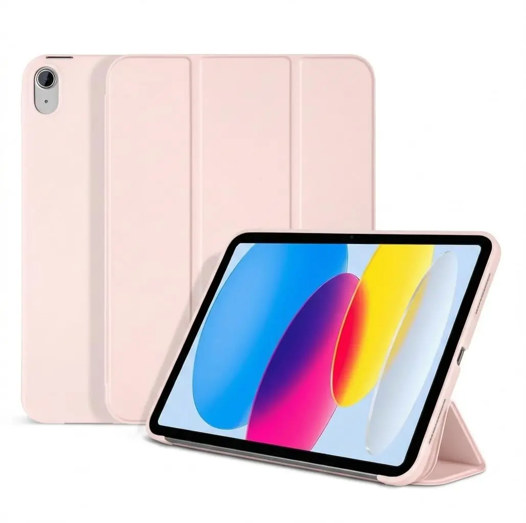 Capa Magnética para iPad 10ª e 11ª Geração MSATech – Case Fino de Silicone Premium com Suporte Ajustável, Função Sleep/Wake Automática e Proteção Translúcida Compatível com Modelos A16 (Rosa)