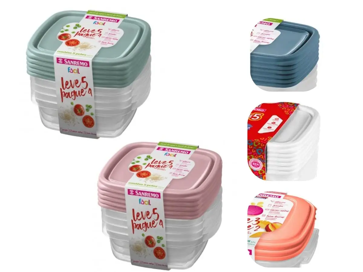Conjunto De Potes Plásticos Herméticos 530ml, Sanremo - Leve 10 E Pague 8 Cor:Sortido
