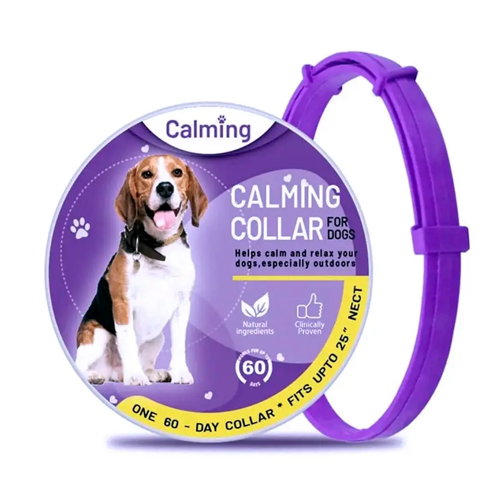 Coleira Calmante – Para Ansiedade e Estresse em Cães e Gatos (Lilás 62cm Com Lata, 62cm)