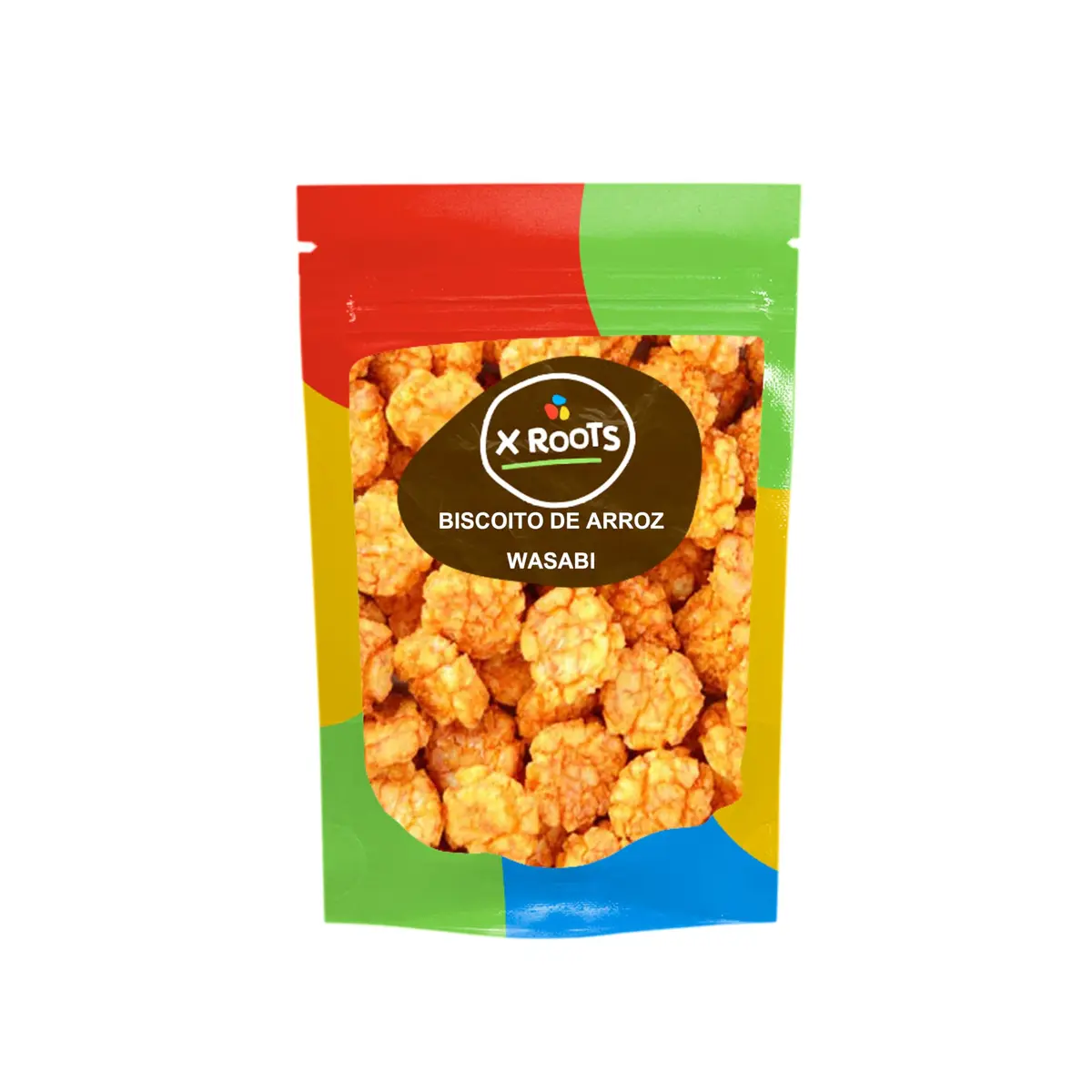 Biscoito de Arroz Sabor Wasabi 500gr X Roots – Snack Leve, Crocante e Picante, Inspirado na Culinária Japonesa, Ideal para Lanches Diferenciados e Petiscar com Bebidas