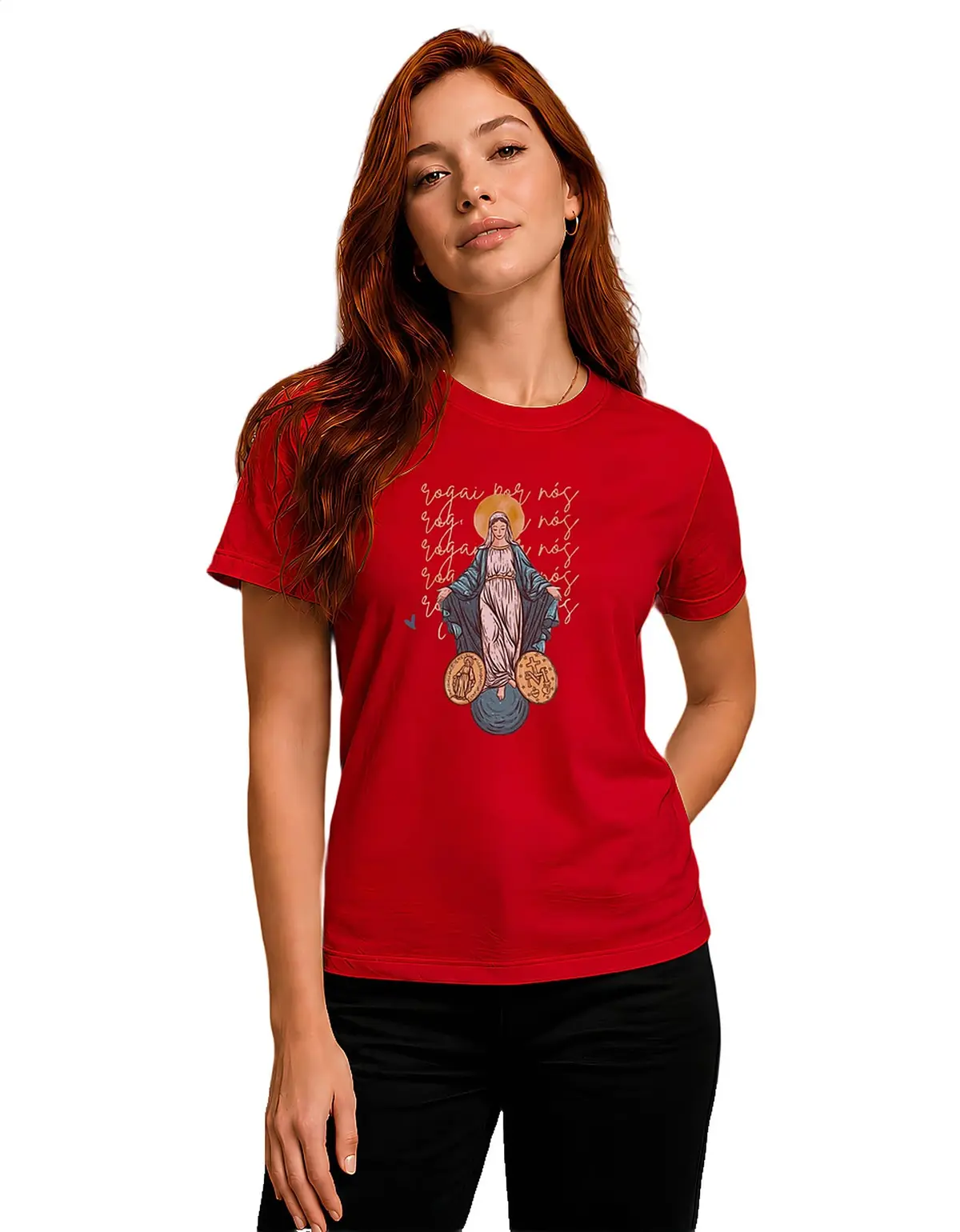 IB Shop Camiseta Feminina Católica Nossa Senhora das Graças