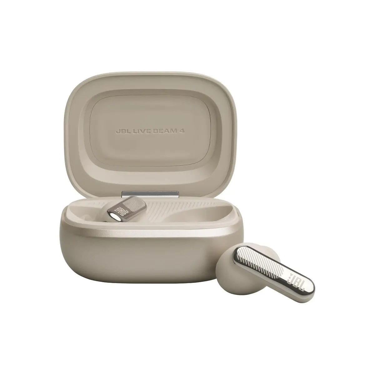 JBL, Fone de Ouvido Bluetooth, Live Beam 4, In-Ear, Tela de 1.45", Cancelamento de Ruído - Bege