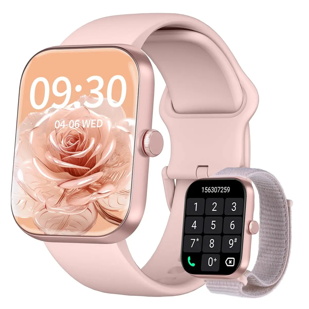 Smartwatch Feminino 1,91" HD com Alexa, Bluetooth e 2 Pulseiras | Tela HD de 1,91", Alexa, Chamadas Bluetooth e 100 Modos Esportivos; IP68 e Compatibilidade com Android e iOS