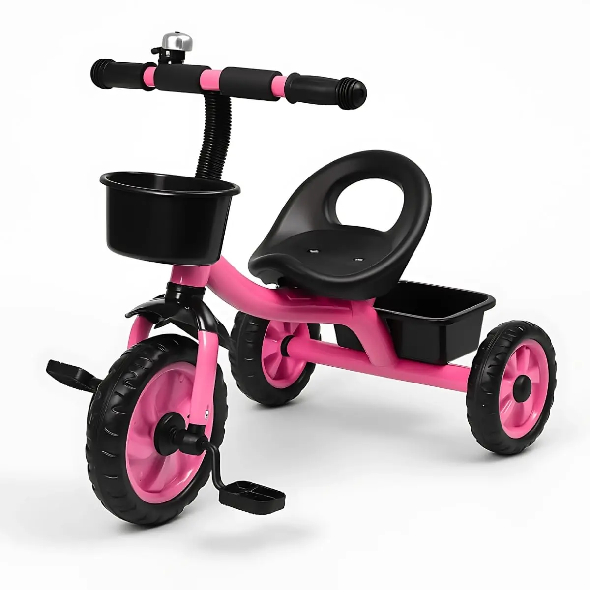 Triciclo Andador Infantil com duas Cestinha para Criança Até 25kg (Rosa) - 1