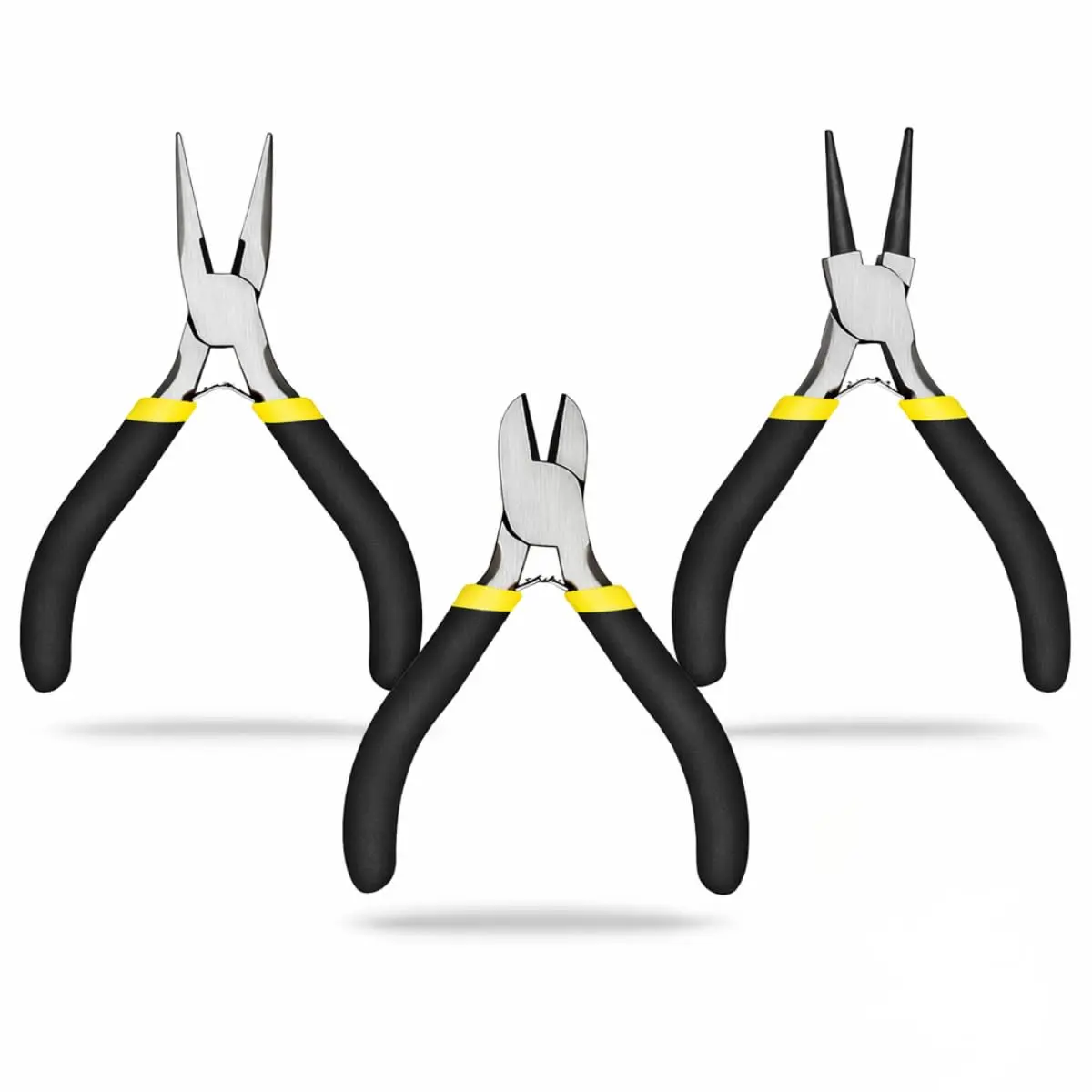 Kit 3 Mini Alicates de Precisão Bico Corte e Ponta para Artesanato DIY