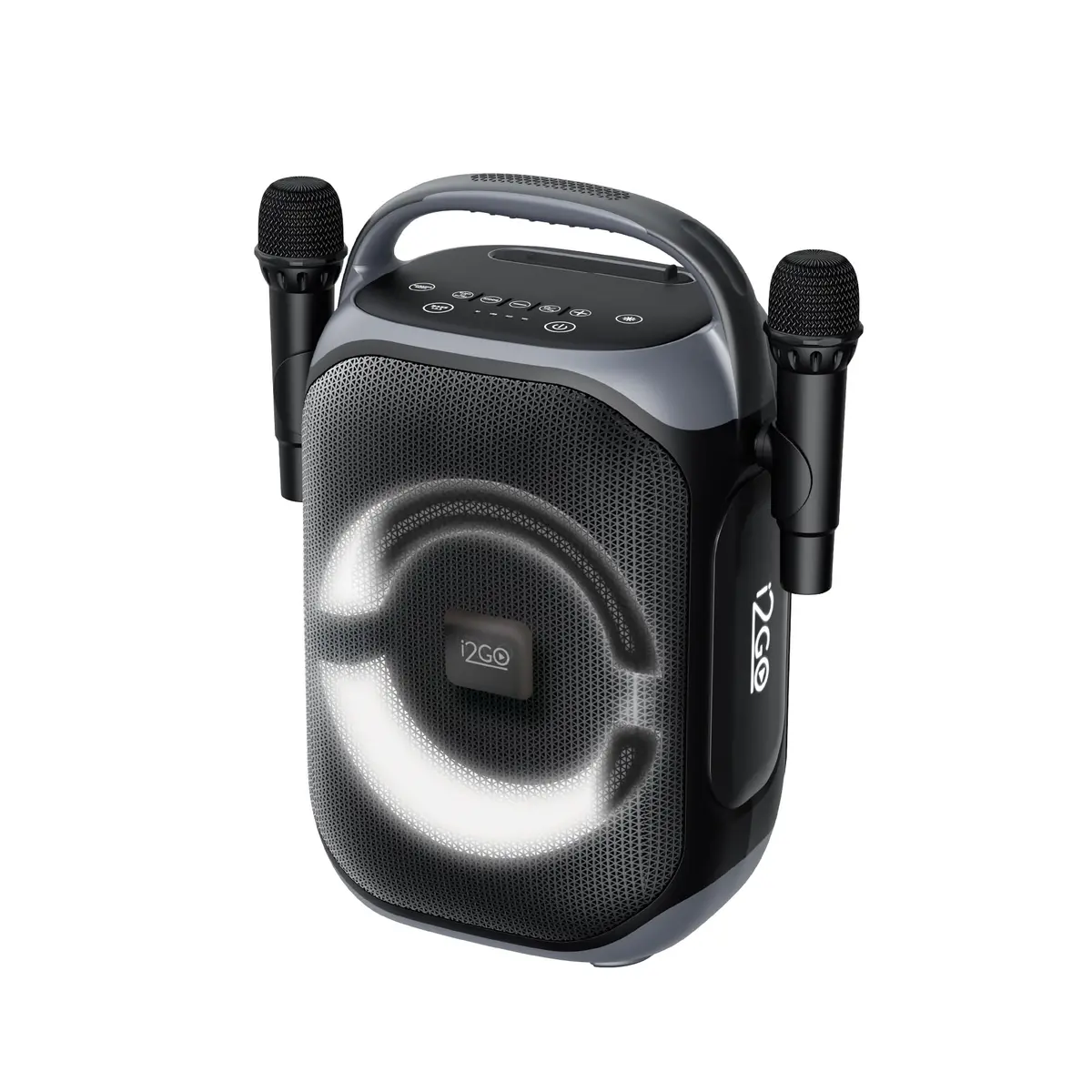 i2GO, Caixa de Som Bluetooth Ultra Voice 650 até 10H de Bateria, Função Karaokê e 2 Microfones