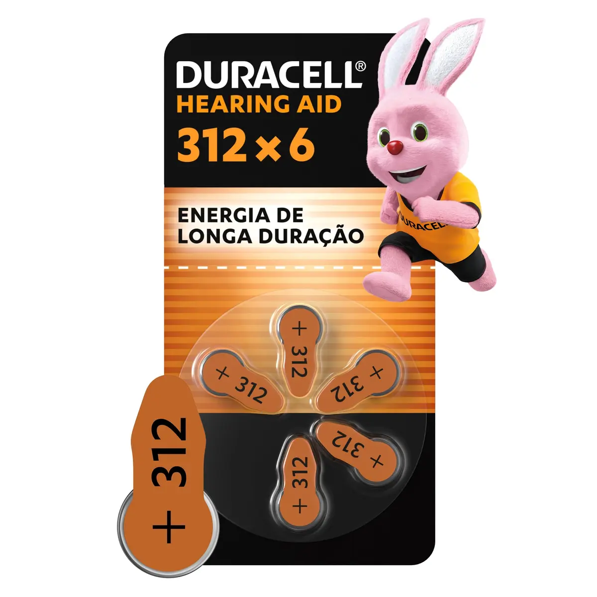 Duracell Pilha Auditiva Nº 312 Com 6 Unidades – Alta Performance para Aparelhos Auditivos