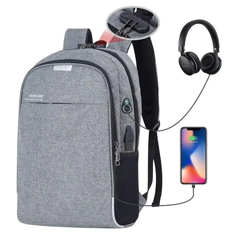 Mochila Antifurto com Cadeado Integrado, Porta USB e Saída para Fone – Ideal para Notebook, Trabalho, Viagens e Faculdade – Resistente à Água com Vários Compartimentos Internos