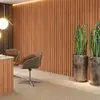 Painel Ripado Decorativo Paris 250x90 Freijó - Marrom - 1