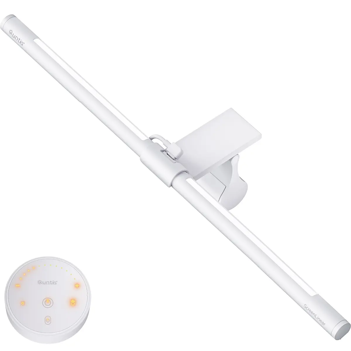 Quntis Barra de Luz para Monitor, Controle Remoto, Proteção para os Olhos | Brilho Ajustável e Luz de Fundo, Sem Reflexo, Economia de Espaço, Ideal para Escritório, Jogos e Leitura, Branco
