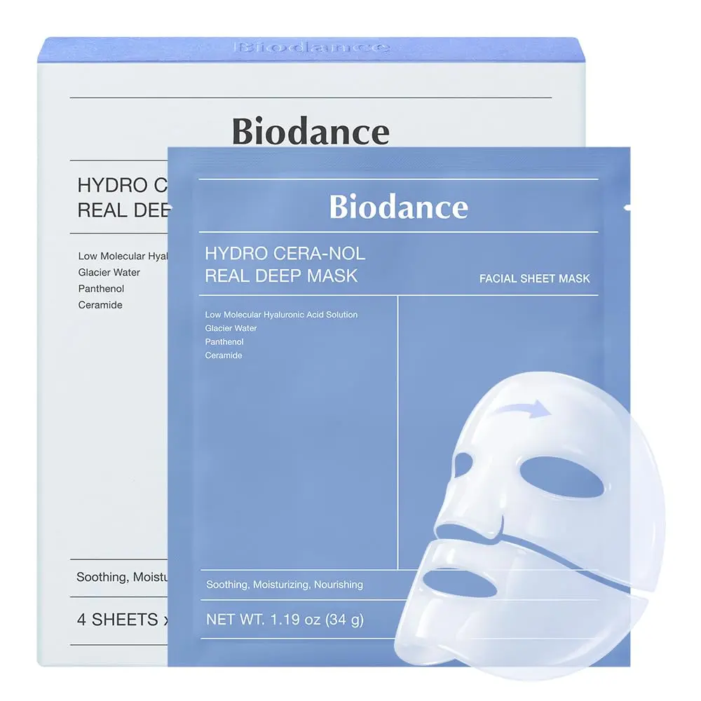BIODANCE Hydro Cera-nol Máscara profunda real, máscara de hidrogel hidratante noturna, hidratante, redução de vermelhidão, calmante rápido, cuidados com a pele coreana | Promoção Big Smile | 34 g