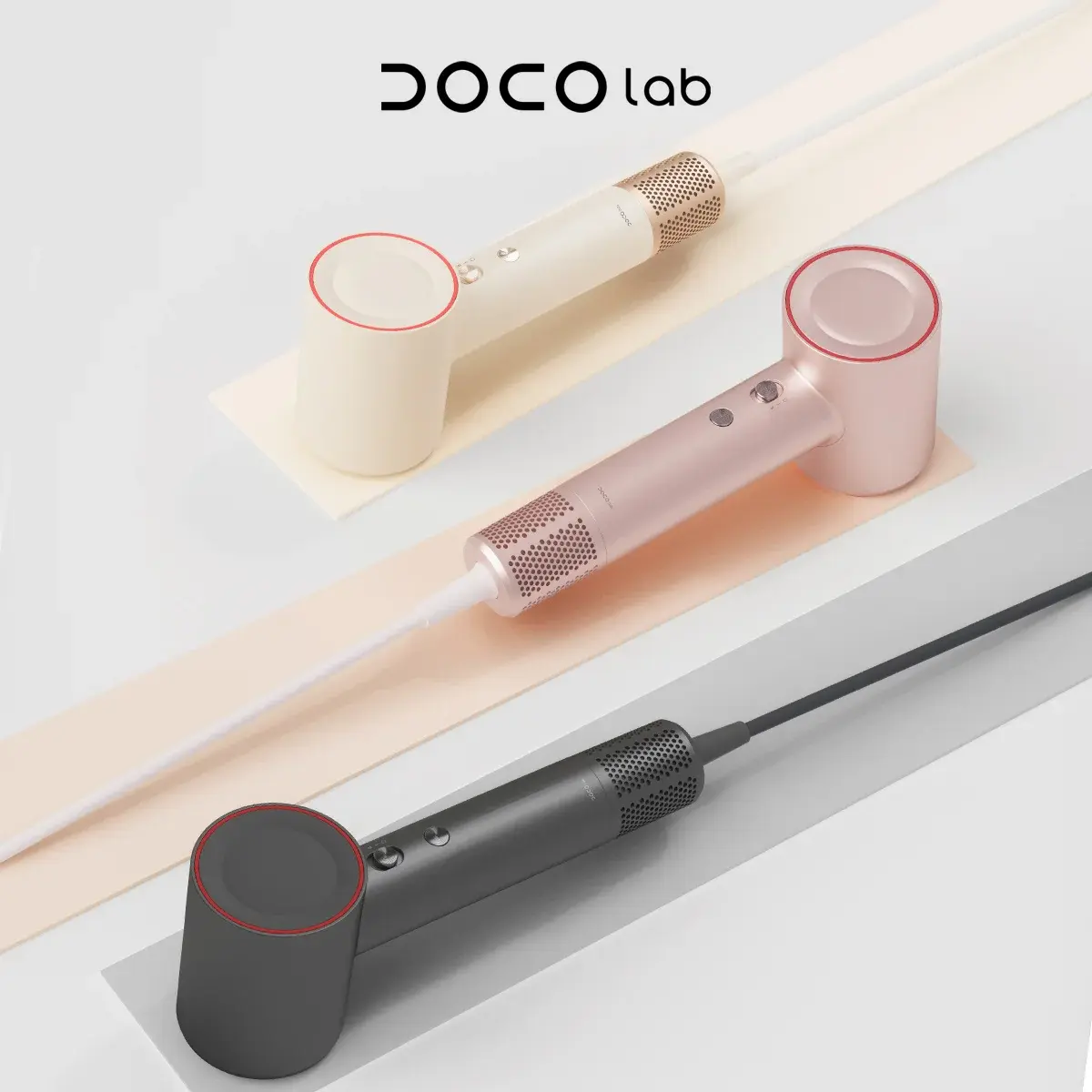 Secador de Cabelo de Alta Velocidade DOCO 75m/s, Cuidado Capilar com Íons Negativos, 110000 Rpm, Plugue UK/EU, Leve, para Casa e Viagem, Presente