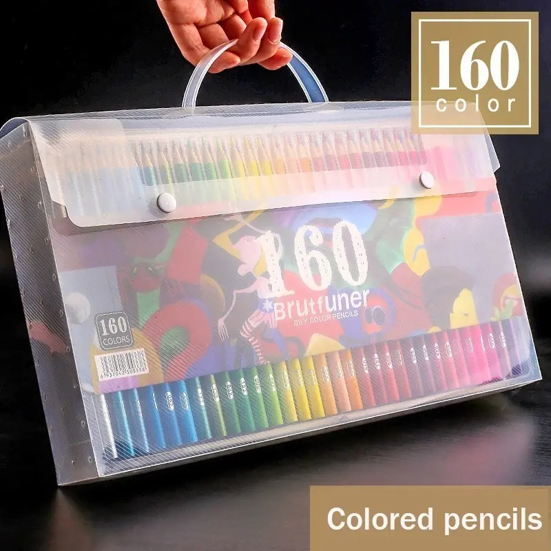 Brutfuner 48/72/120/160/180 cor profissional lápis de cor de madeira definir esboço de desenho de óleo hb para a escola desenhar esboço materiais de arte - 1
