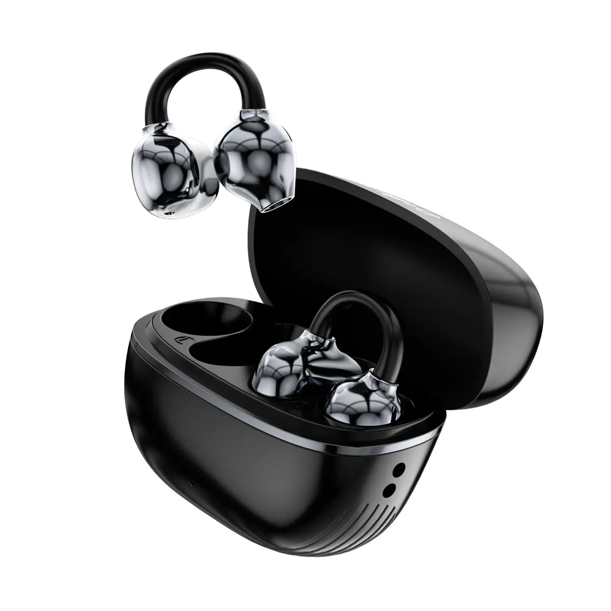 Fones de Ouvido Bluetooth, INAVA, Fone de Ouvido Esportivo com Clipe de Concha, 72 Horas de Bateria, Design Confortável para Ouvidos Pequenos e Quem Usa Óculos, Exercício, treinamento físico (Preto)