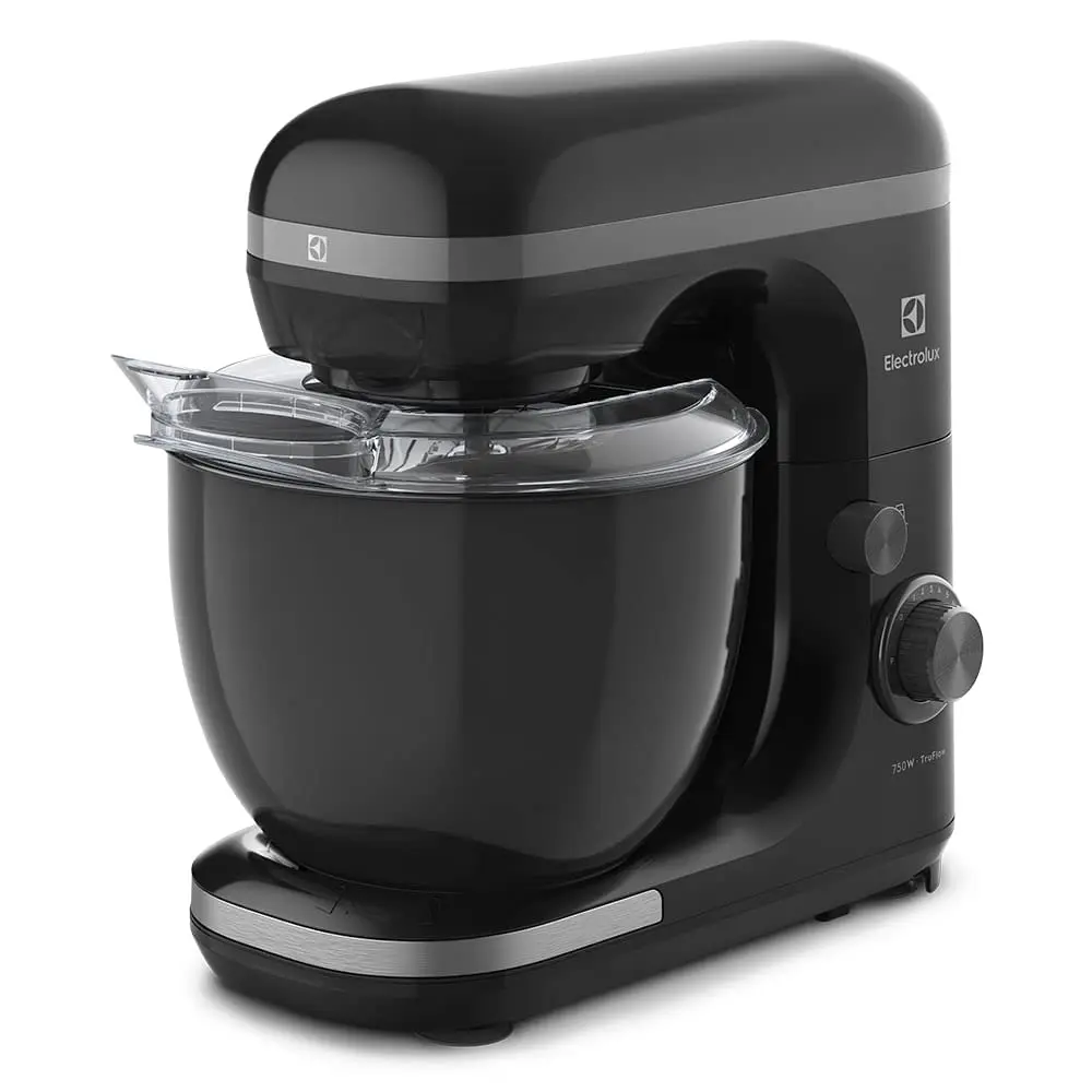 Batedeira planetária Electrolux potente capacidade 5L 750W 12 velocidades função pulsar massa pesada pes antiderrapante EKM30 preto 127v