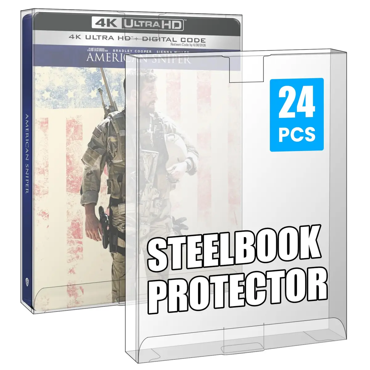 HTRYBNES Pacote com 24 capas protetoras Steelbook compatível com 4K UHD, Blu-Ray, Arrow Video w/Slipcover, Criterion, PS3 PS4 PS5 Games & Steelbooks – Caixa de exibição resistente cristalina