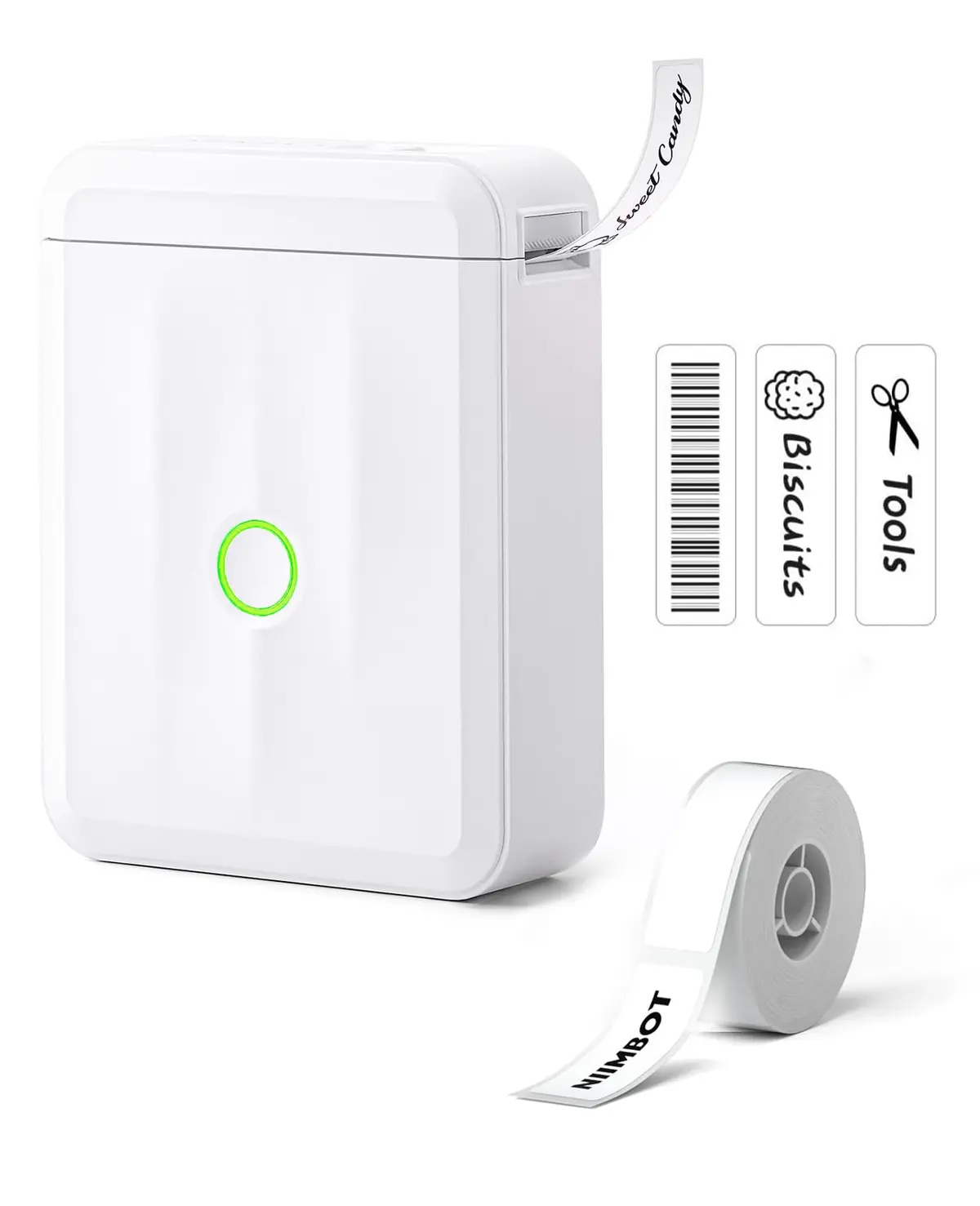 Rotuladora Térmica D110-Mini Branca, 0,5 polegada, para Escritório e Casa | Etiquetadora compatível com iOS e Android, Impressora etiqueta adesiva Térmica para indexação de escritório e negócios