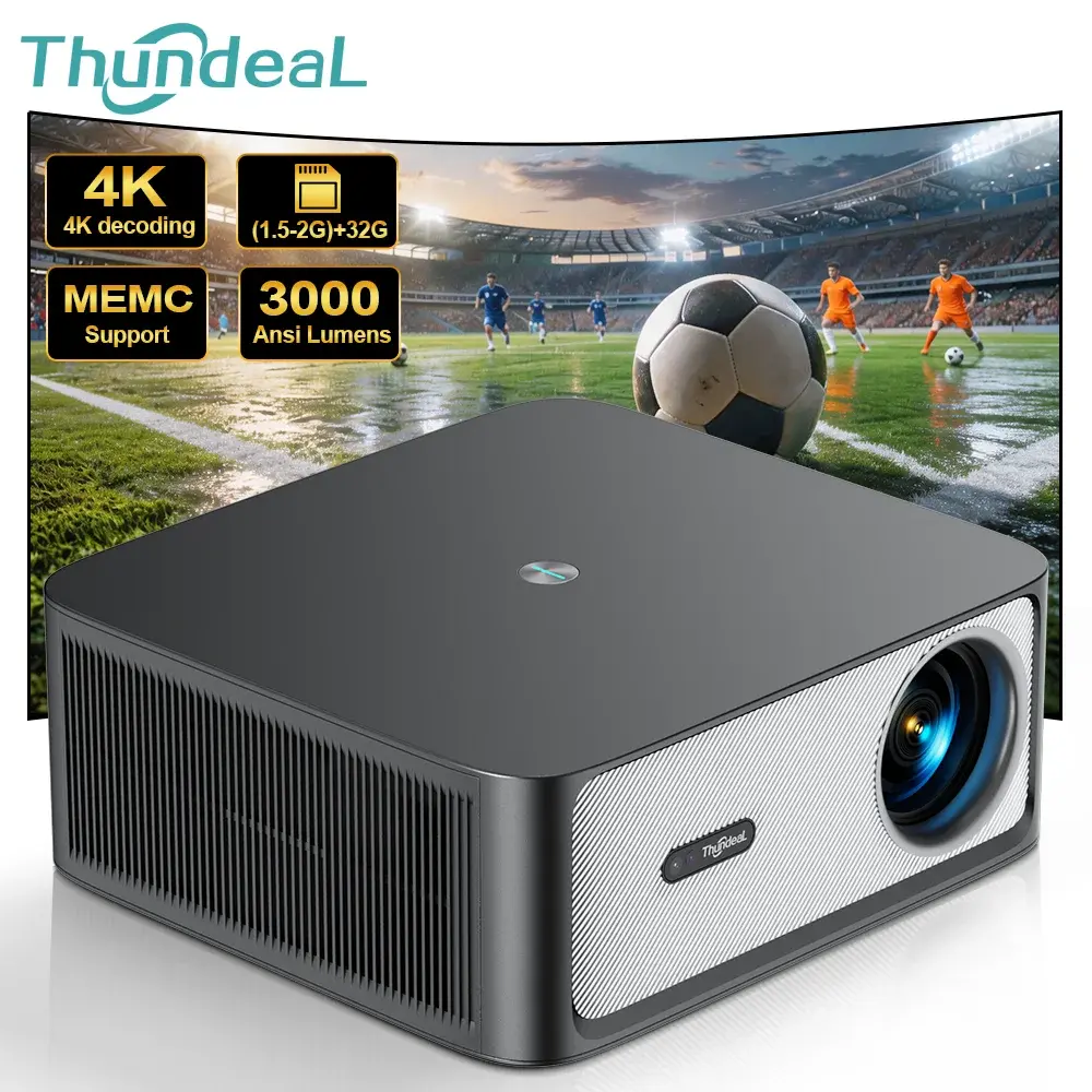Projetores no brasil ThundeaL Projetor de imagem TD98Pro Full HD 1080p 4K Android WiFi Foco Automático Correção Keystone TD98 Pro 3D game Sistema de Cinema em Casa Inteligente Vídeo Projetor para Exterior Para notebook