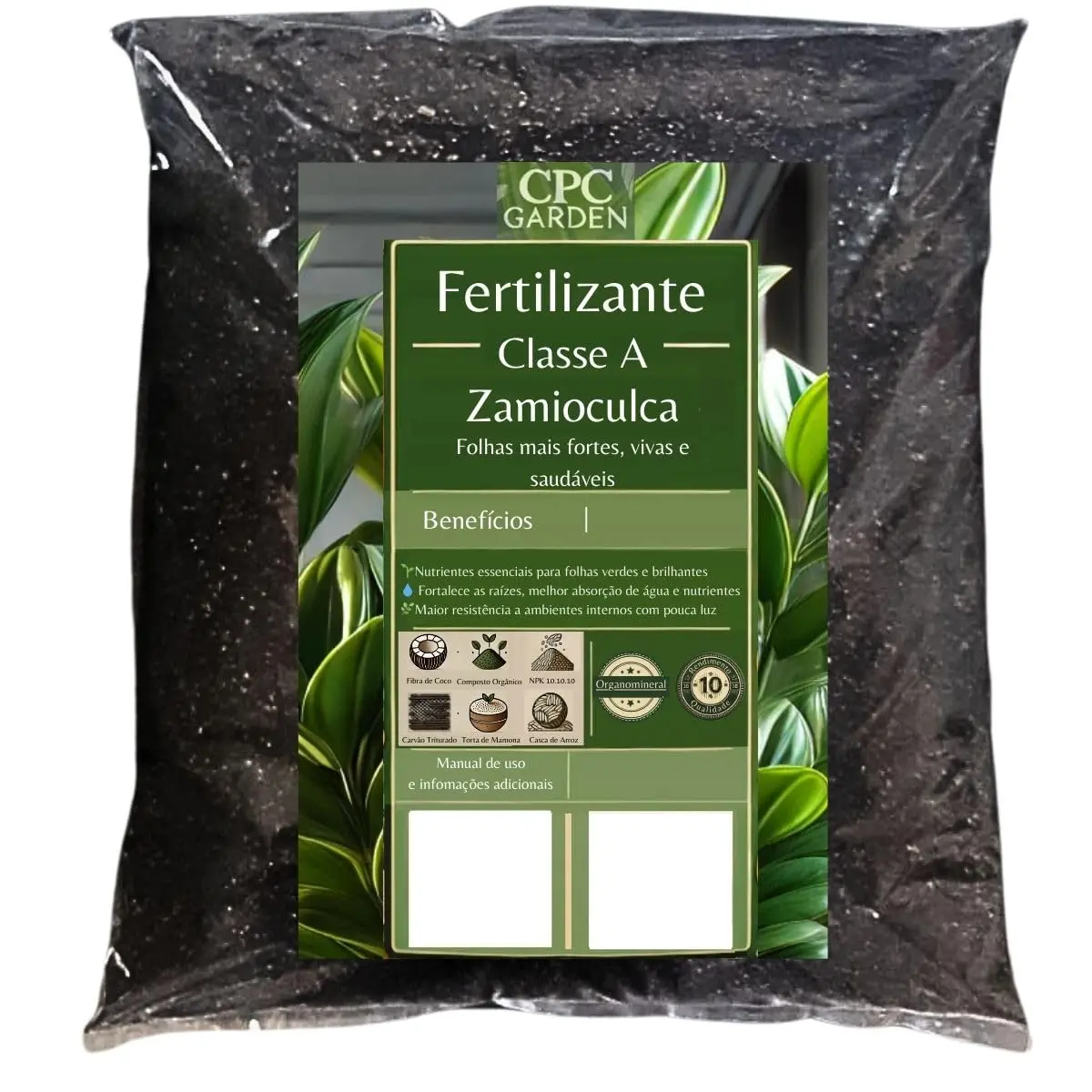 Fertilizante Organomineral Classe A CPC Garden Zamioculca 500 Gramas